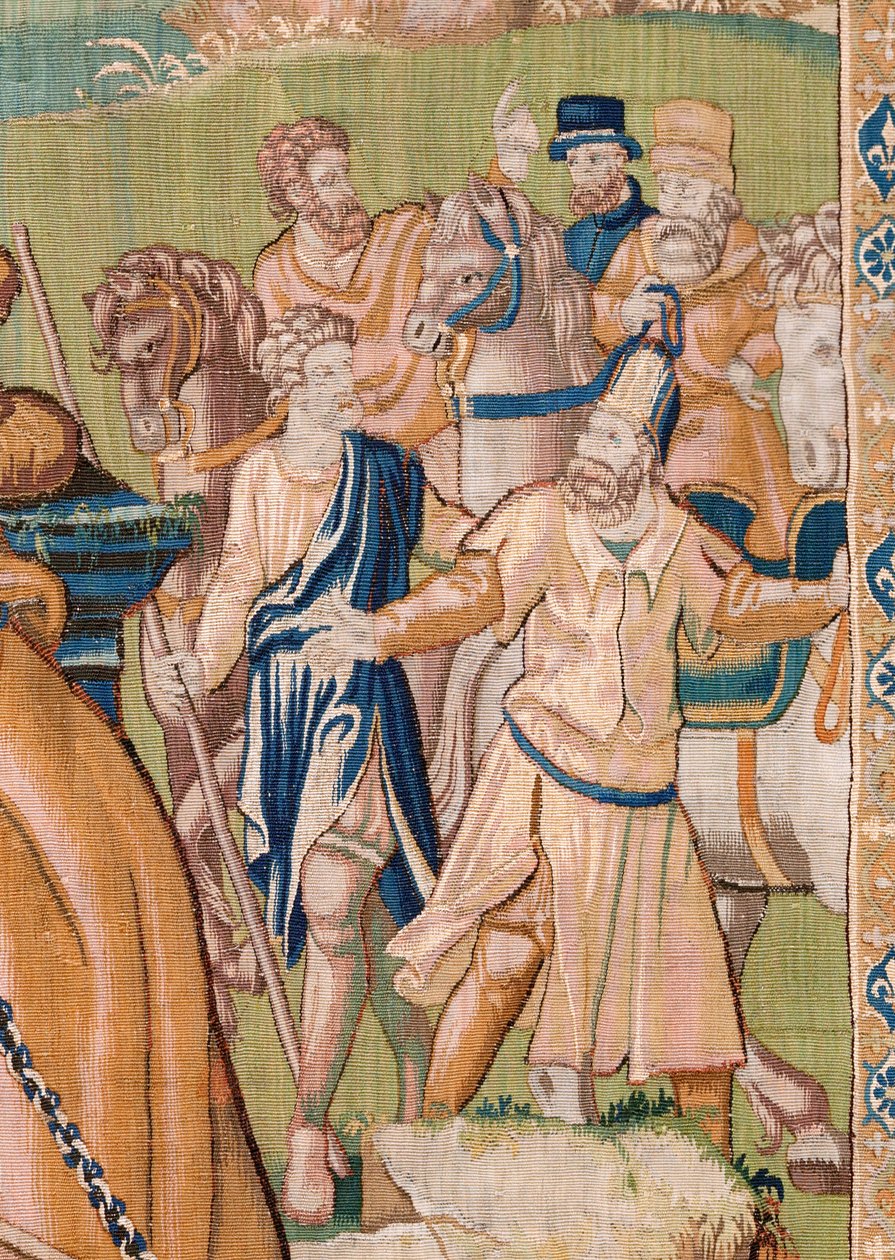 نسيج فلمنكي. يُعرض على الإسكندر تاج. استوديو Oudenaarde. 384x316 سم. رقم الفاتورة (83024) -5 / 00009. القرن السابع عشر. بواسطة المدرسة الفلمنكية