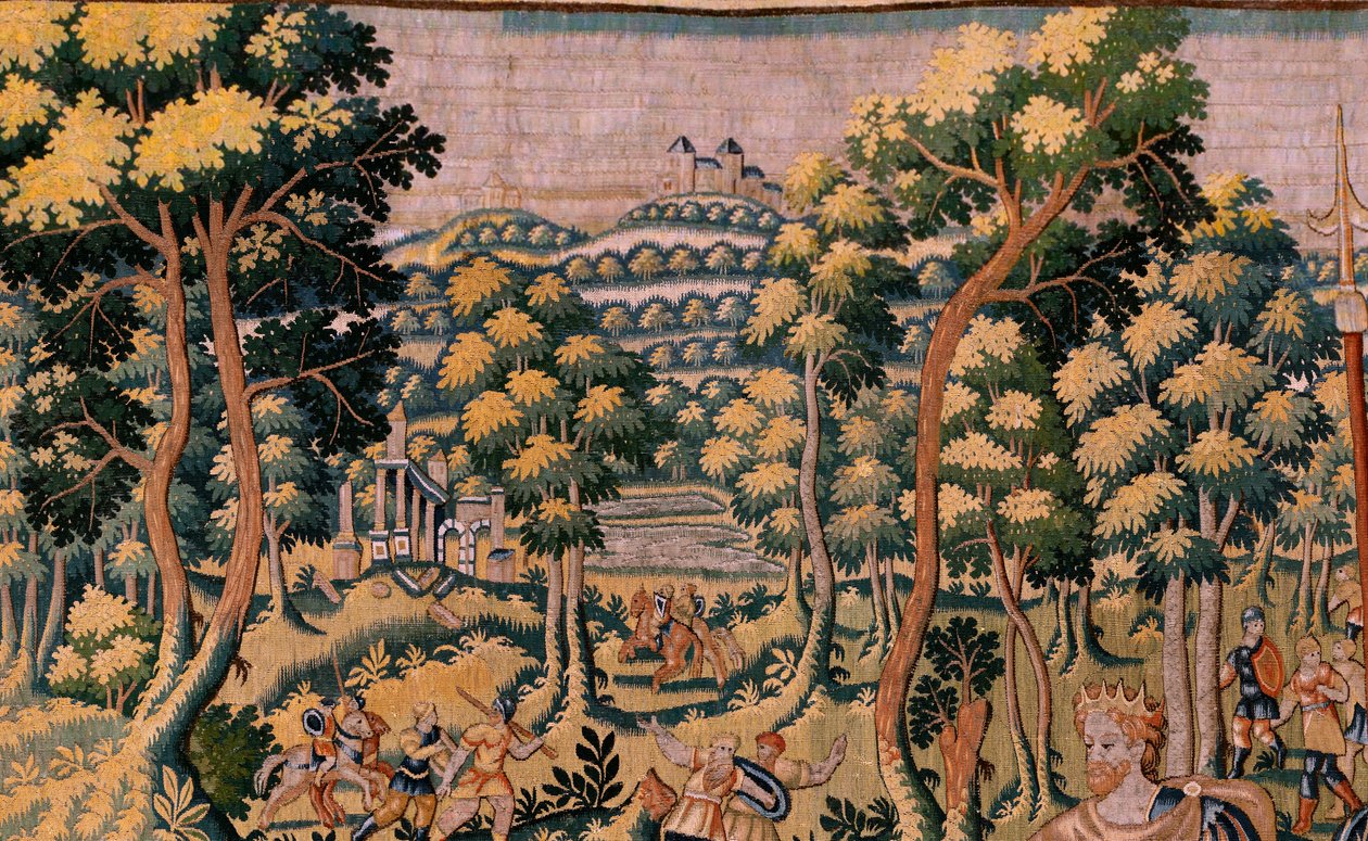 نسيج فلمنكي. مسلسل قصة سايروس. لا يوجد II Astyages يتعرف على Cyrus (Ciro Recocido por Astiages). مجهول ، استنادًا إلى ميشيل كوكسي. أتيليه أنتويرب. الحرير والصوف. كاليفورنيا 1590. بواسطة المدرسة الفلمنكية