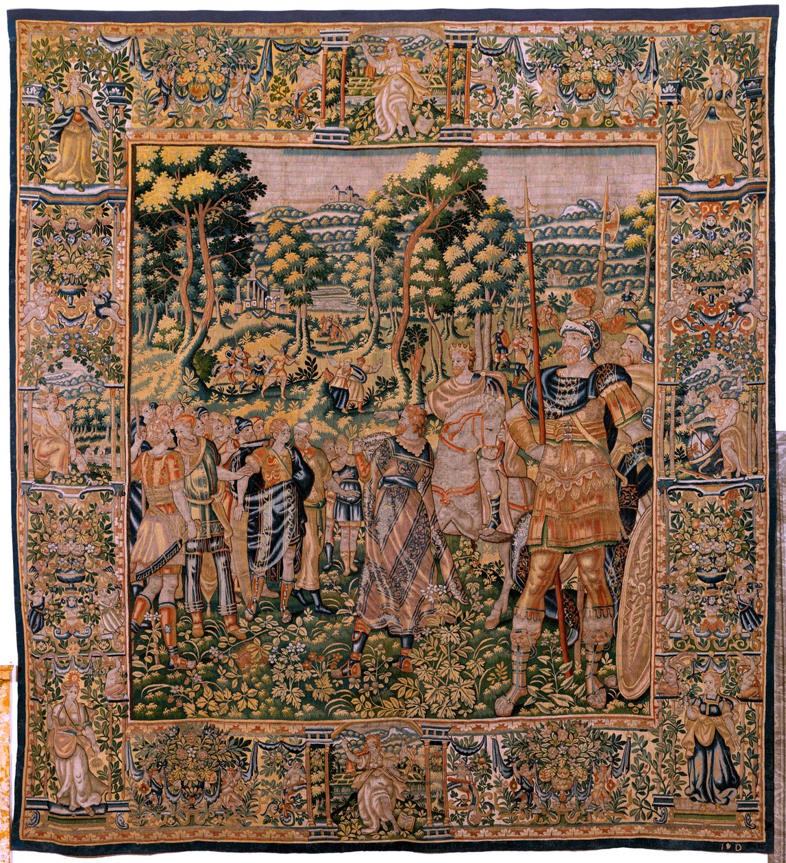 نسيج فلمنكي. مسلسل قصة سايروس. لا يوجد II Astyages يتعرف على Cyrus (Ciro Recocido por Astiages). مجهول ، استنادًا إلى ميشيل كوكسي. أتيليه أنتويرب. الحرير والصوف. كاليفورنيا 1590. بواسطة المدرسة الفلمنكية