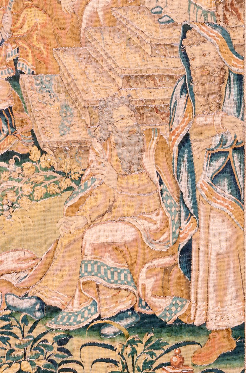 نسيج فلمنكي. سلسلة كتاب جوديث. العودة إلى Bethulia (Regreso a Betulia). النسيج الثامن في السلسلة. تصنيع هولندا ، بروكسل (؟). النصف الثاني من القرن السادس عشر. نسيج الصوف. الموقع كنيسة القديس نيكولاس باري (افتتح المتحف بواسطة المدرسة الفلمنكية