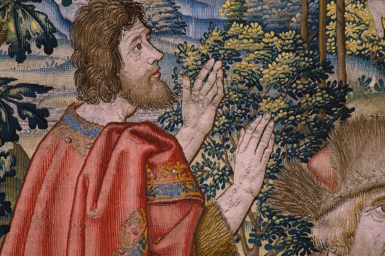 نسيج فلمنكي. سلسلة تاريخ القديس يوحنا المعمدان: معمودية المسيح (Het doopsel van Christus). مشغل بروكسل. 1515-1520. بواسطة المدرسة الفلمنكية