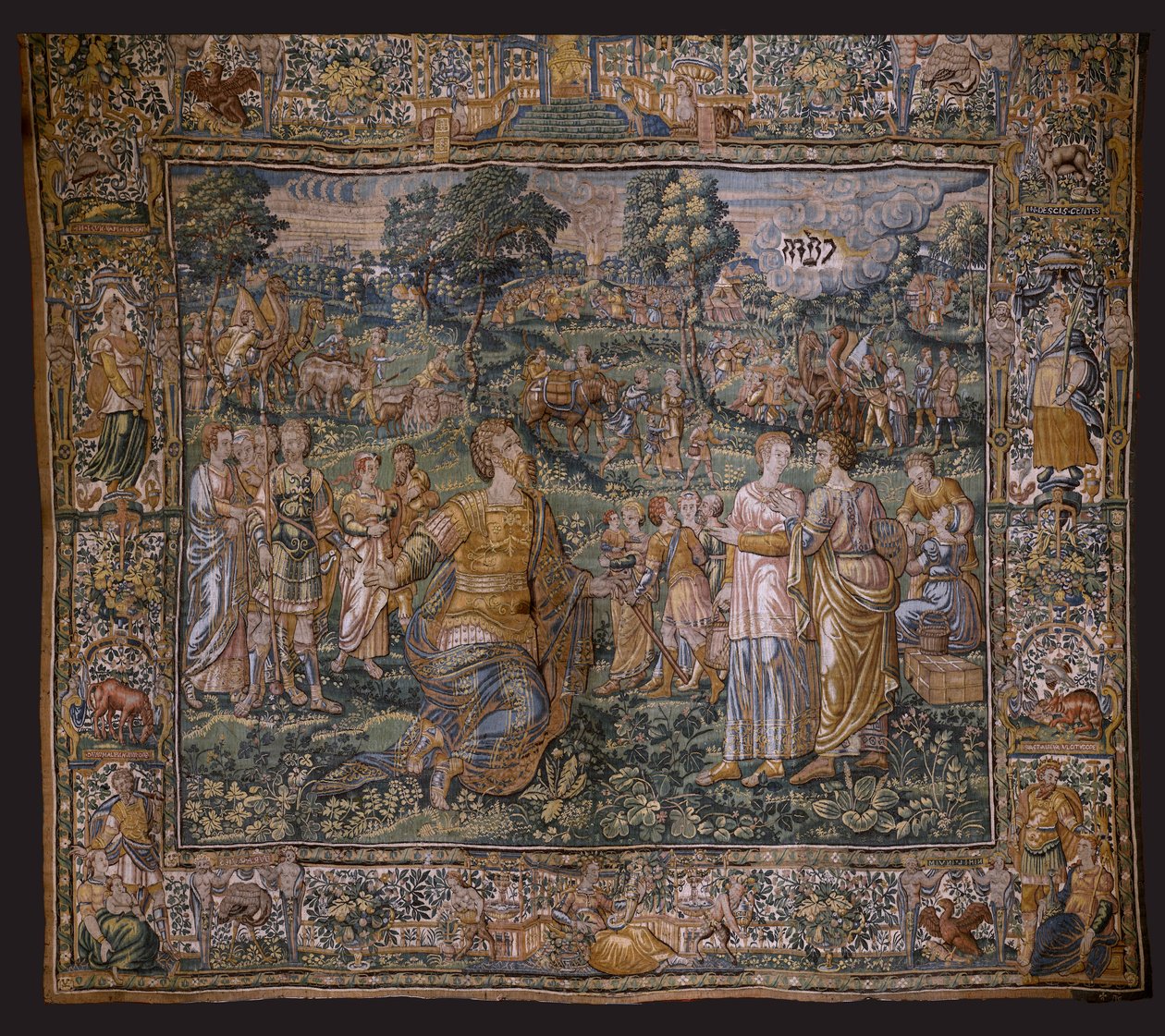نسيج فلمنكي. السلسلة: تاريخ إبراهيم. دعوة إبراهيم (دعوة إبراهيم). حوالي 1575-1 بواسطة المدرسة الفلمنكية