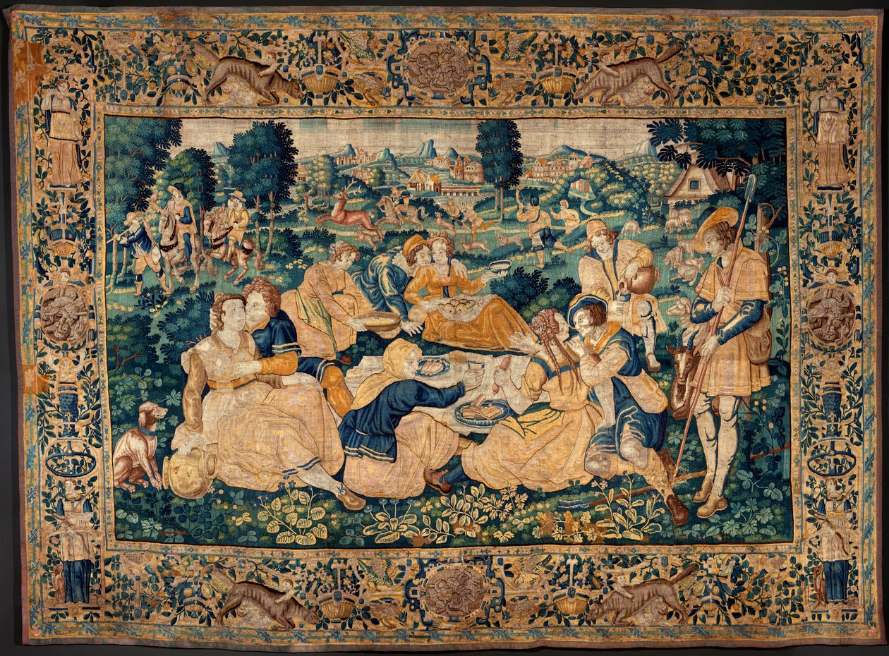 نسيج فلمنكي. وجبة الريف. استوديو Oudenaarde. 331x465 سم. Iinv (83073) -8 / 00008. القرن السابع عشر. بواسطة المدرسة الفلمنكية