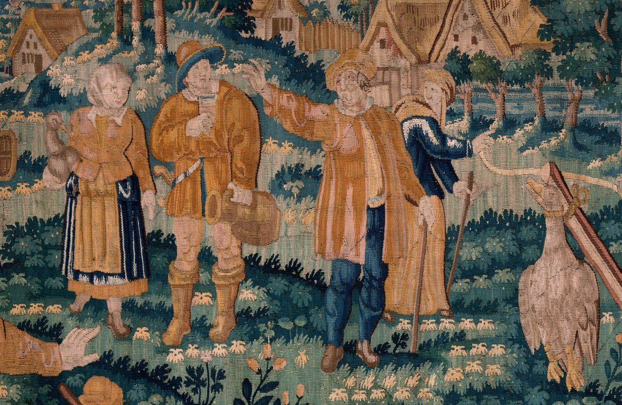 نسيج فلمنكي. لعبة أوزة. استوديو Oudenaarde. 341x395 سم. رقم الفاتورة (83058) -7 / 0008. القرن السابع عشر. بواسطة المدرسة الفلمنكية