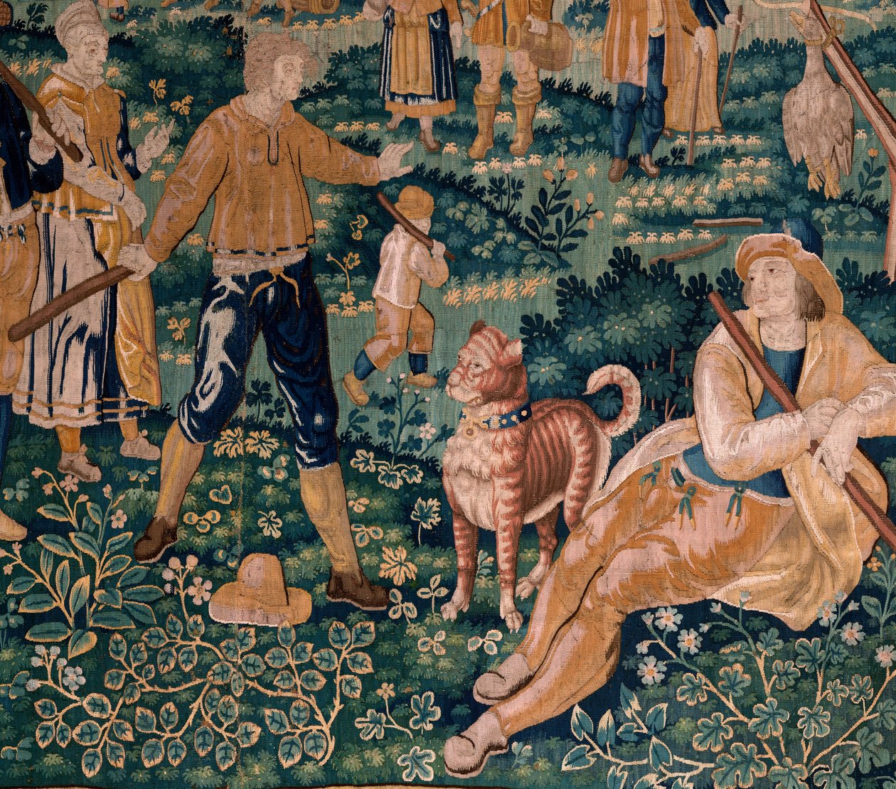 نسيج فلمنكي. لعبة أوزة. استوديو Oudenaarde. 341x395 سم. رقم الفاتورة (83058) -7 / 0008. القرن السابع عشر. بواسطة المدرسة الفلمنكية