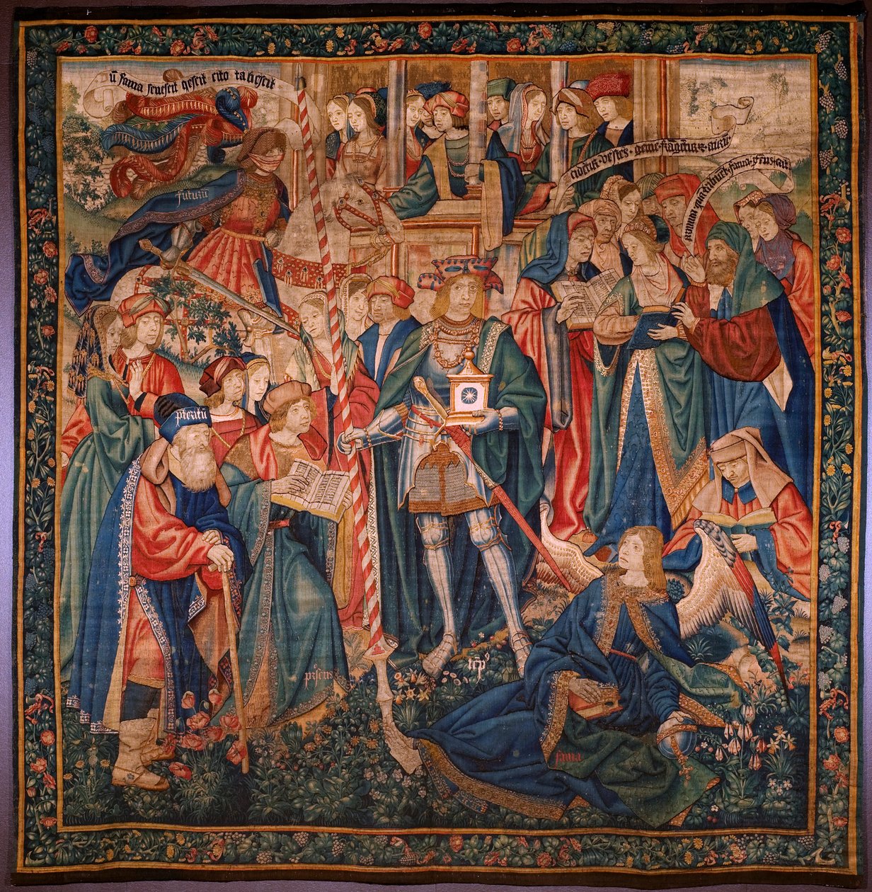نسيج فلمنكي. انتصار الزمن (De triomf van de Tijd، El triunfo del Tiempo). الصوف والحرير. 347x342 سم. مجموعة خاصة. كاليفورنيا 1504. بواسطة المدرسة الفلمنكية