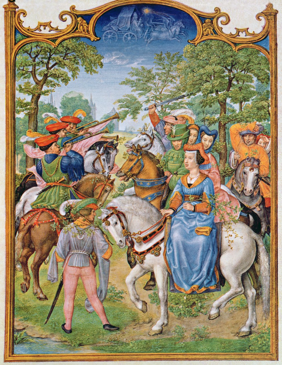 فول 5v شهر مايو: مهرجان الأشجار ، من Breviarium Grimani ، c.1515 بواسطة المدرسة الفلمنكية