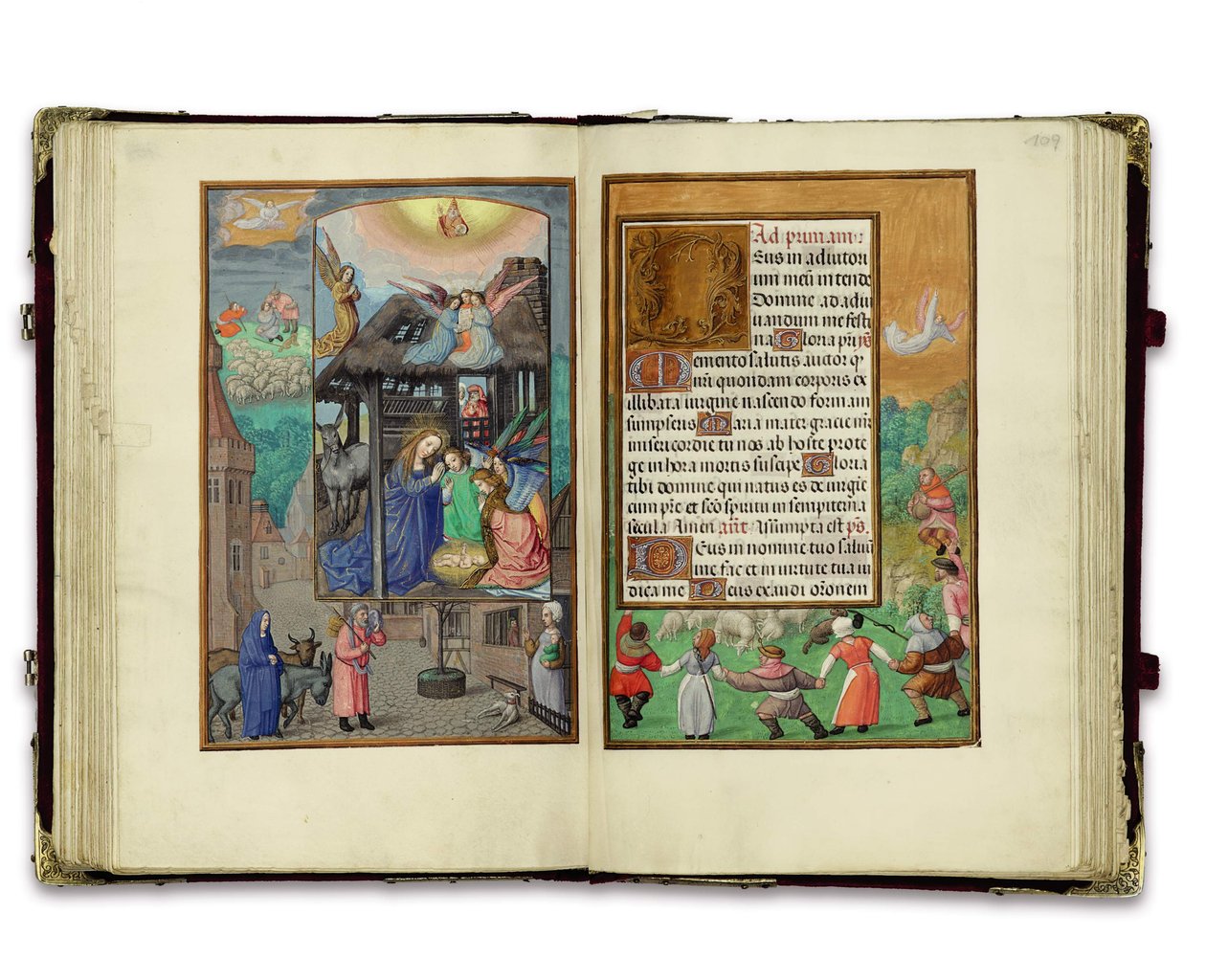 أوراق من كتاب ساعات روتشيلد ، جنت أو بروج ، c.1505 بواسطة المدرسة الفلمنكية
