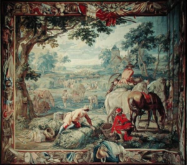 الحصاد ، من سلسلة 'The Military Science' ، ورشة عمل Judocus de Vos ، حوالي 1715 - 24 (نسيج) بواسطة المدرسة الفلمنكية