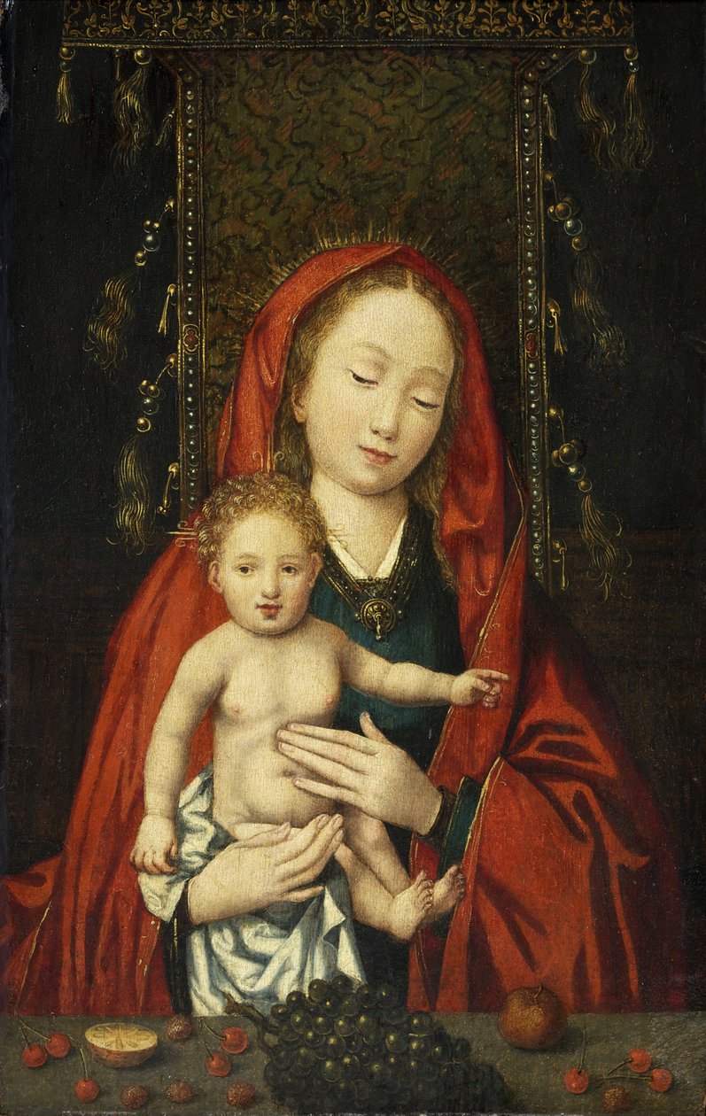 Madonna and Child, c.1500 (oil on panel) بواسطة المدرسة الفلمنكية