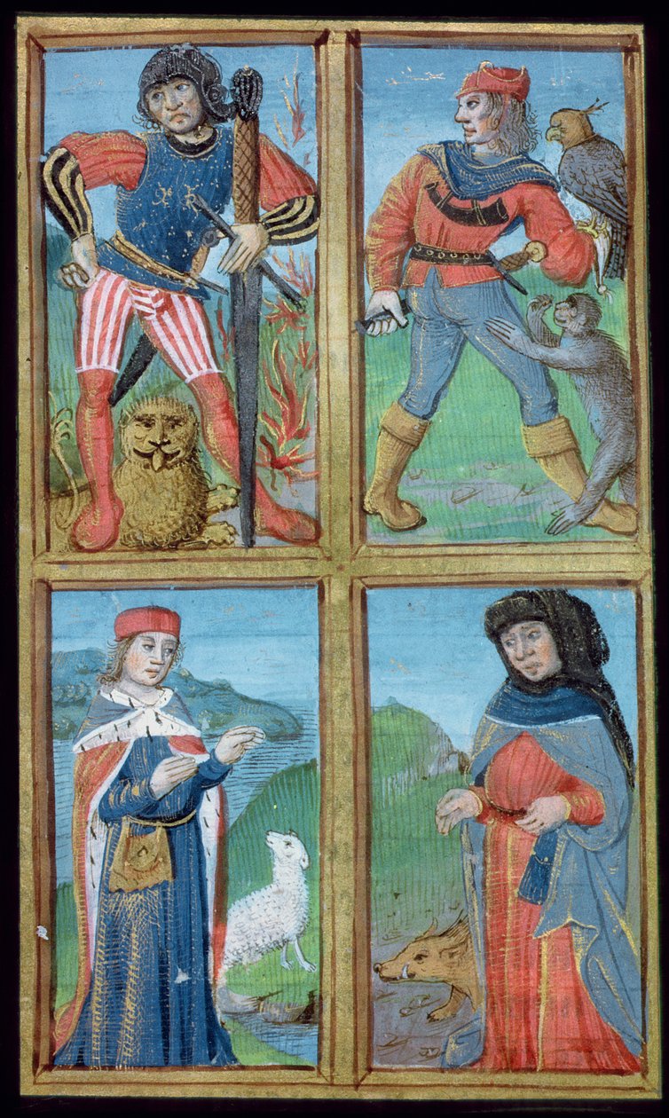 السيدة Hunter 9 f.6r Knights and Noblemen ، من De Medina Fen I. II ، بقلم ابن سينا (980-1037) بواسطة المدرسة الفلمنكية