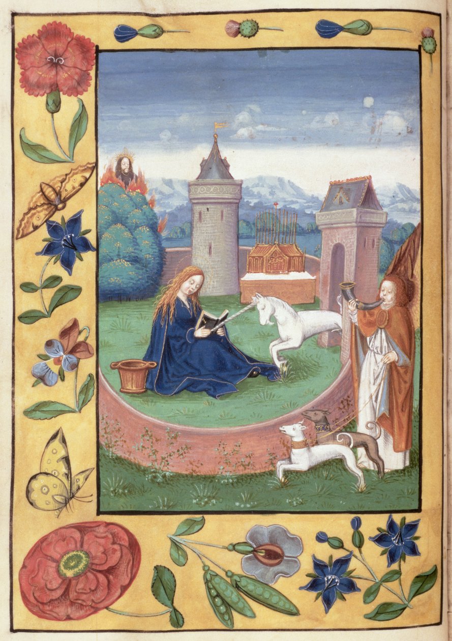 السيدة ماكلين 99 f.11v البشارة ، c.1526 بواسطة المدرسة الفلمنكية