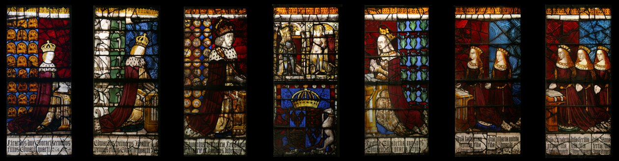 Royal Family of Edward IV in situ, c.1480 (stained glass) بواسطة المدرسة الفلمنكية