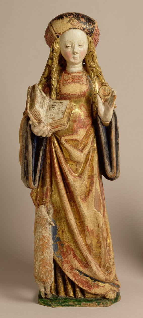 سانت أغنيس ، مدرسة ميكلين ، c.1500 (متعدد الألوان والبلوط المذهب) بواسطة المدرسة الفلمنكية