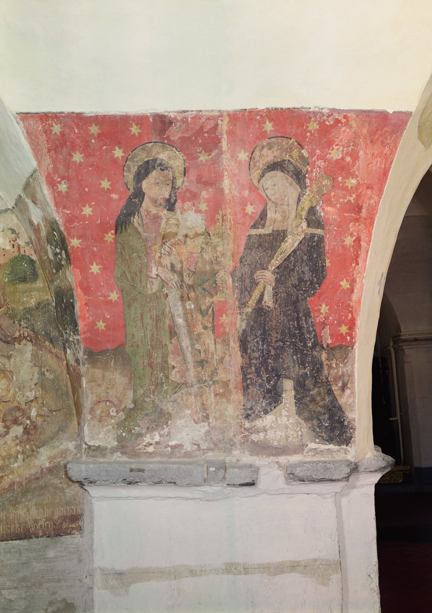 سانت سيمون وسانت كلير ، جدارية من القبو ، c.1480-1540 بواسطة المدرسة الفلمنكية