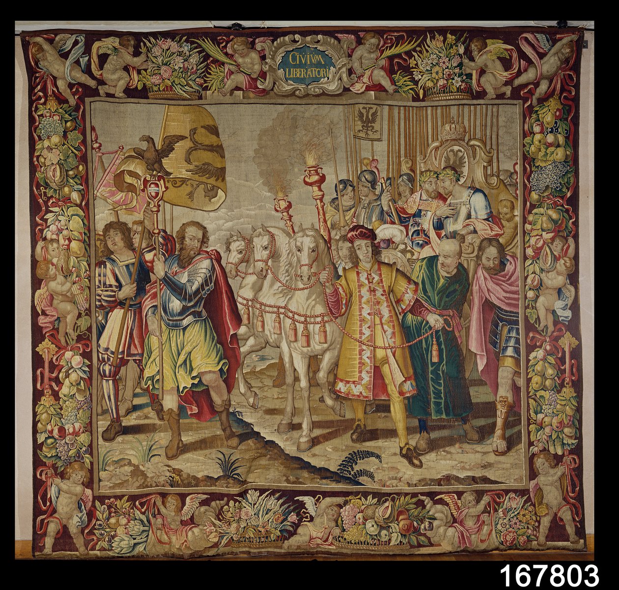 انتصار تشارلز الخامس (1500-58) من نسيج تشارلز كوينت ، c.1630-40 بواسطة المدرسة الفلمنكية