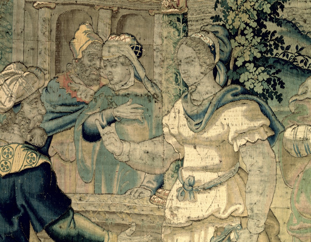 بنات جيثرو تخبر أبيهم عن لقائهم بموسى (تفاصيل 181718) بواسطة المدرسة الفلمنكية
