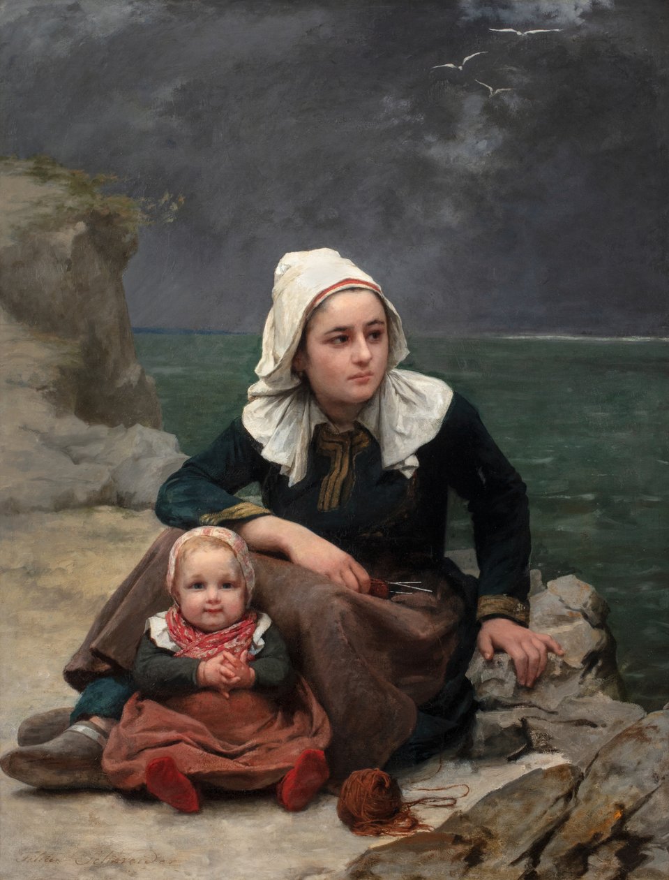 لو غرين (العاصفة)، 1871-81 تقريبًا (زيت على قماش) بواسطة فيليسي (1831 ـ 88) خياط