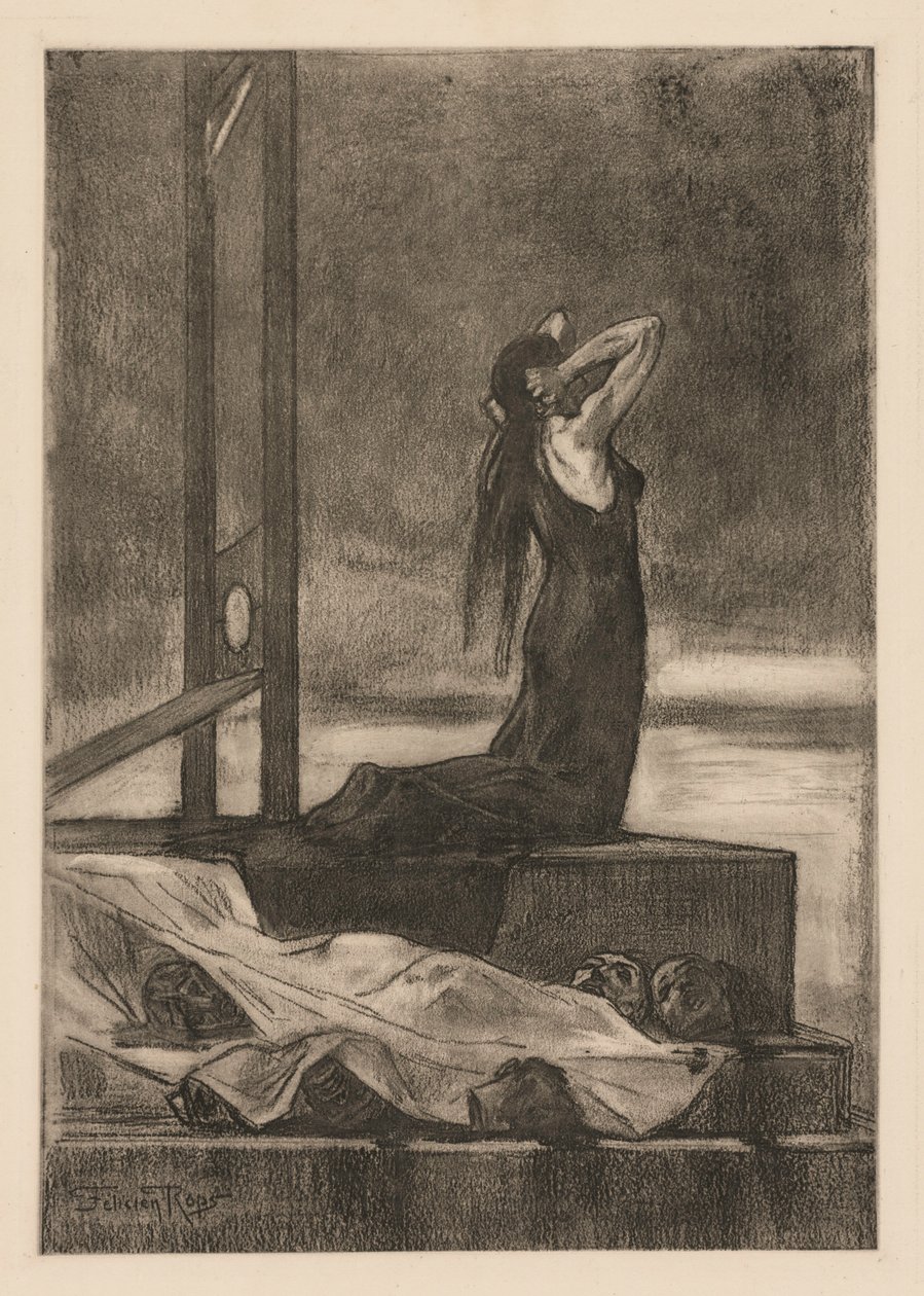 عقوبة الإعدام: ألم الموت Todesstrafe: La peine de mort، c. 1880. بواسطة فيليسيان روبس