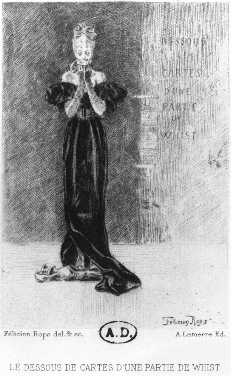 "الجانب المخفي لحزب صوفي" ، رسم توضيحي من "Les Diaboliques" بقلم جول أميدي باربي داريفيلي (1808-89) 1886 بواسطة فيليسيان روبس