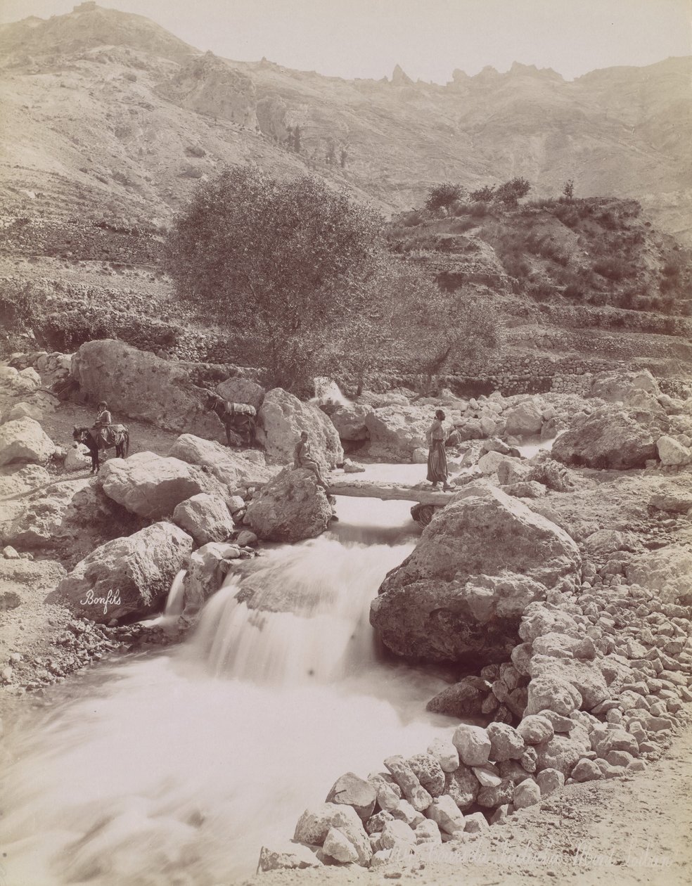 Cous du Kadisha ، Monte Libon ، 1860s-80s ، مطبوعة ca. 1870. بواسطة فيليكس بونفيس