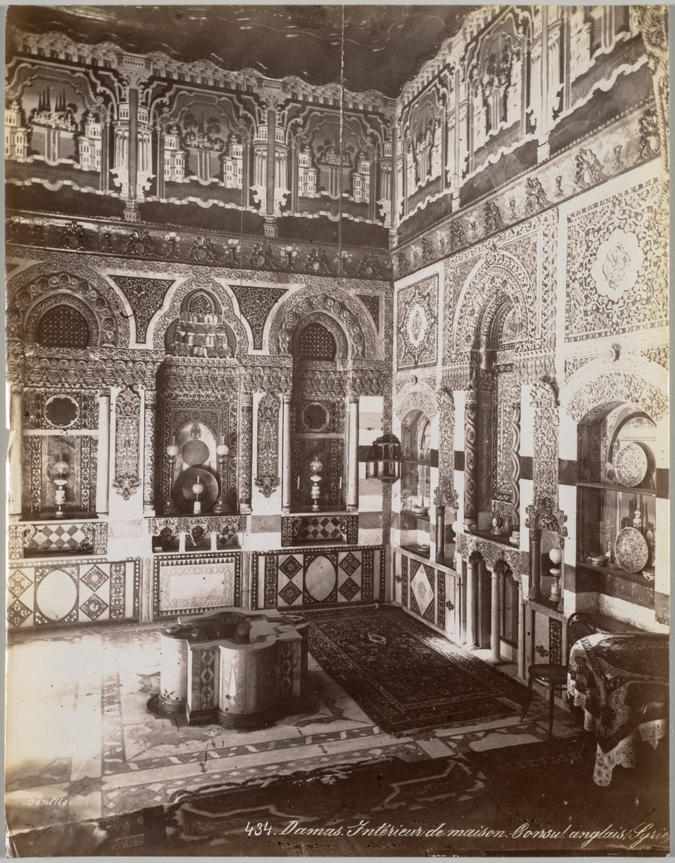 دمشق. الداخلية الرئيسية. القنصل الإنجليزي في سوريا ، بين 1867 و 1899. بواسطة فيليكس بونفيس