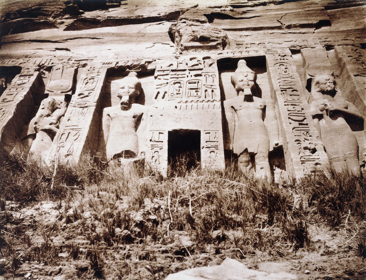 أبو سمبيل ، بيتيت سبيوس ، الجزء المركزي من الواجهة ، c.1853-54 بواسطة فيليكس تينارد