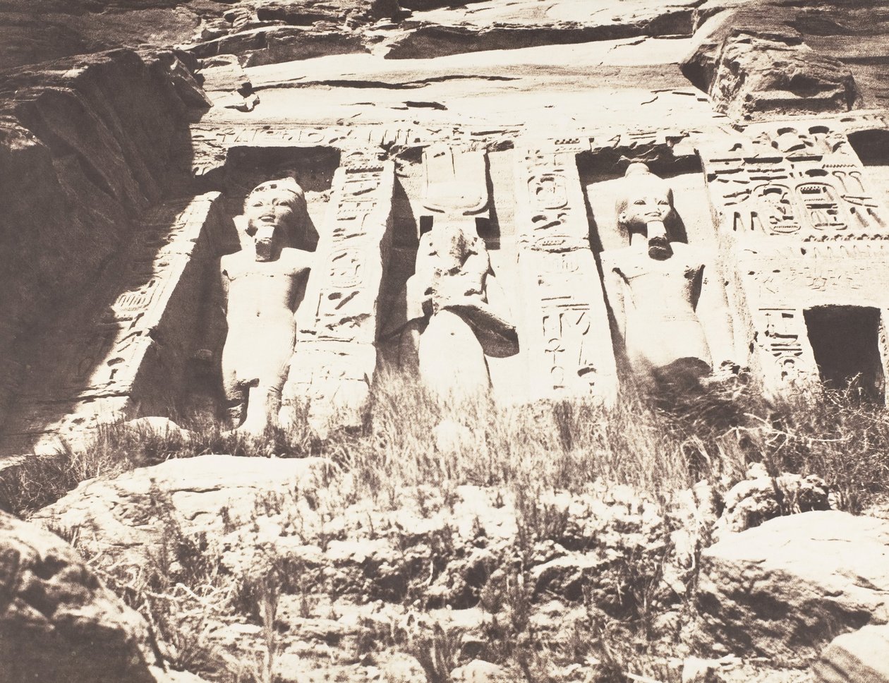 أبو سمبل ، بيتي سبيوس - الجانب الأيسر من الواجهة ، 1851-52 ، طبعت 1853-54. بواسطة فيليكس تينارد