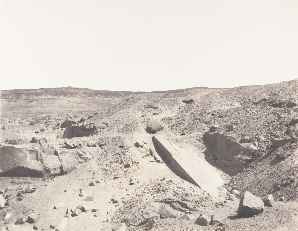 أسوان سين ، محاجر الجرانيت - نظام الاستخراج القديم ، 1851-52 ، طبعت 1853-54. بواسطة فيليكس تينارد