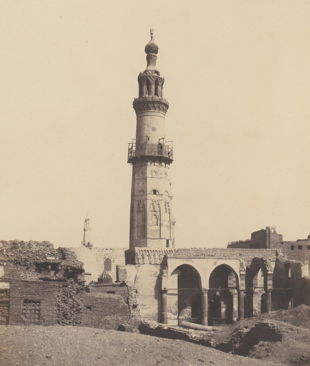 جردجة ، مسجد في أنقاض على حافة النيل ، 1851-52 ، طبعت 1853-54. بواسطة فيليكس تينارد