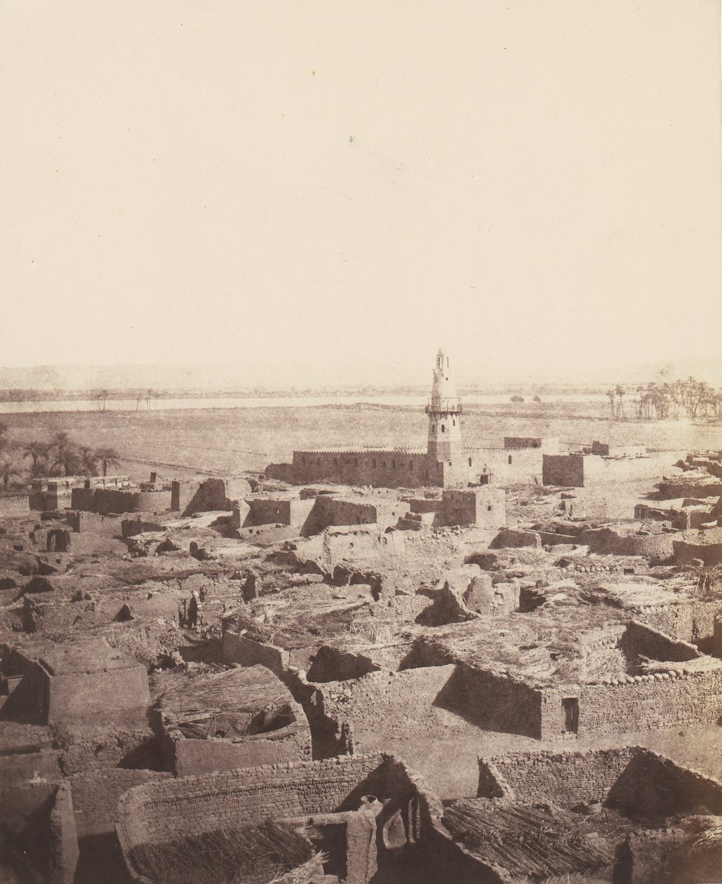 إدفو ، الجانب العام للمدينة من المنصة المركزية للجبل ... ، 1851-52 ، طبع 1853-54. بواسطة فيليكس تينارد