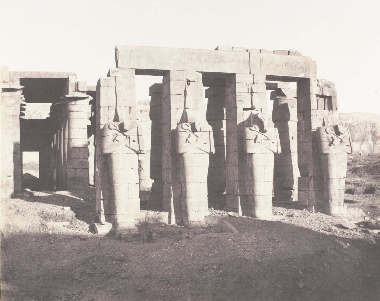 غورنا طيبة ، قصر ديت لو ممنونيوم ، 1851-52 ، طبعت 1853-54. بواسطة فيليكس تينارد