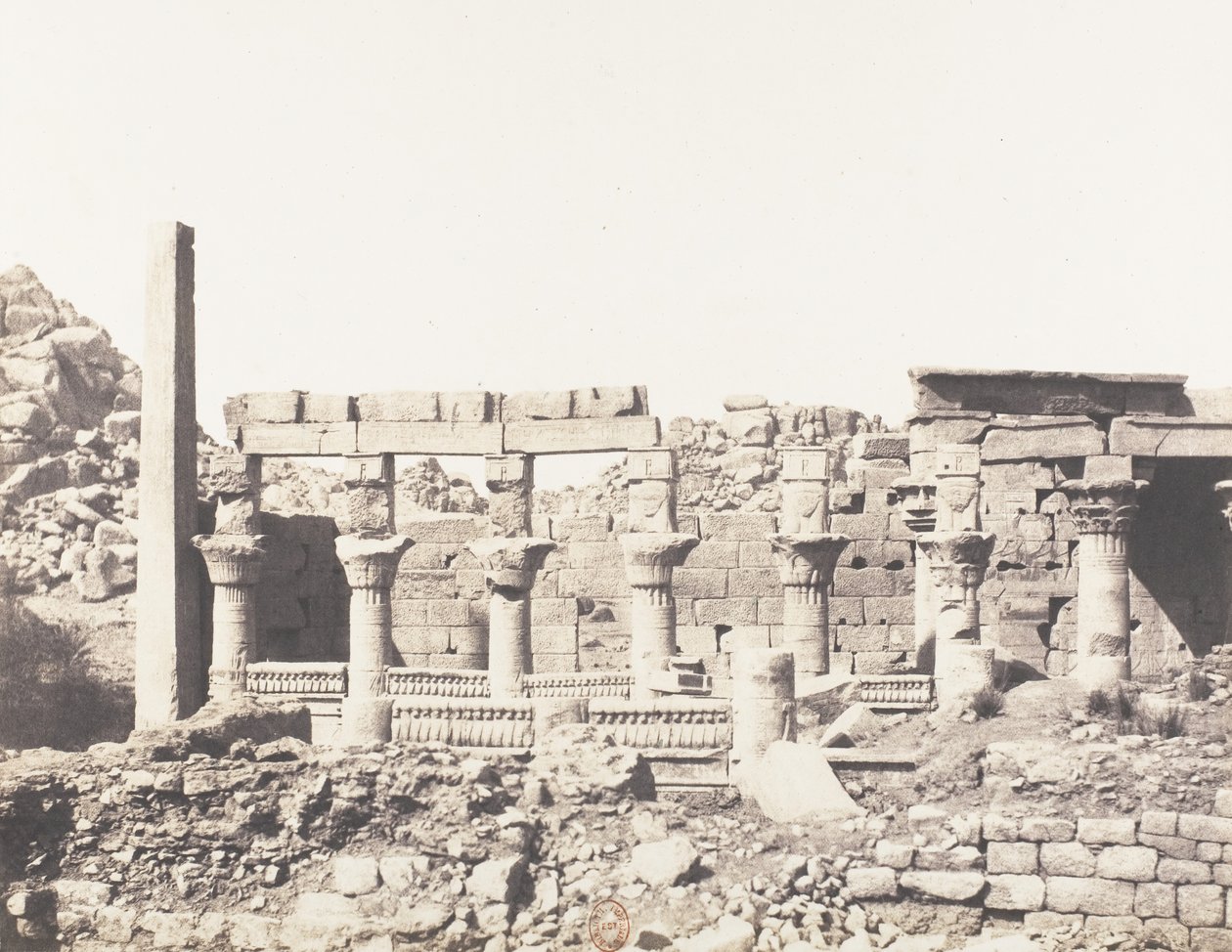 Ile de Fileh Philæ ، صرح du Sud et Partie de la Colonnade Occiden ... ، 1851-52 ، طبع 1853-54. بواسطة فيليكس تينارد