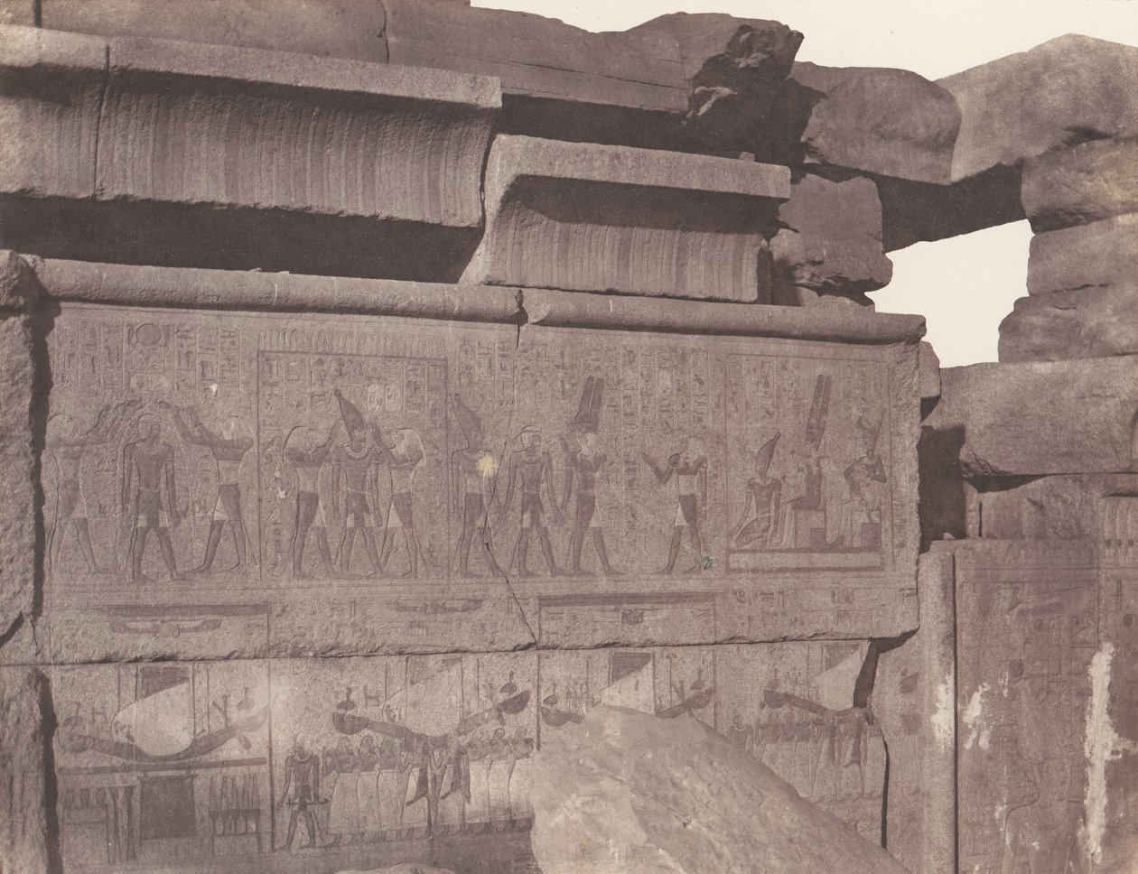 الكرنك طيبة ، قصر - بناء جرانيت - زخرفة منحوتة ... ، 1851-52 ، طبعت 1853-54. بواسطة فيليكس تينارد