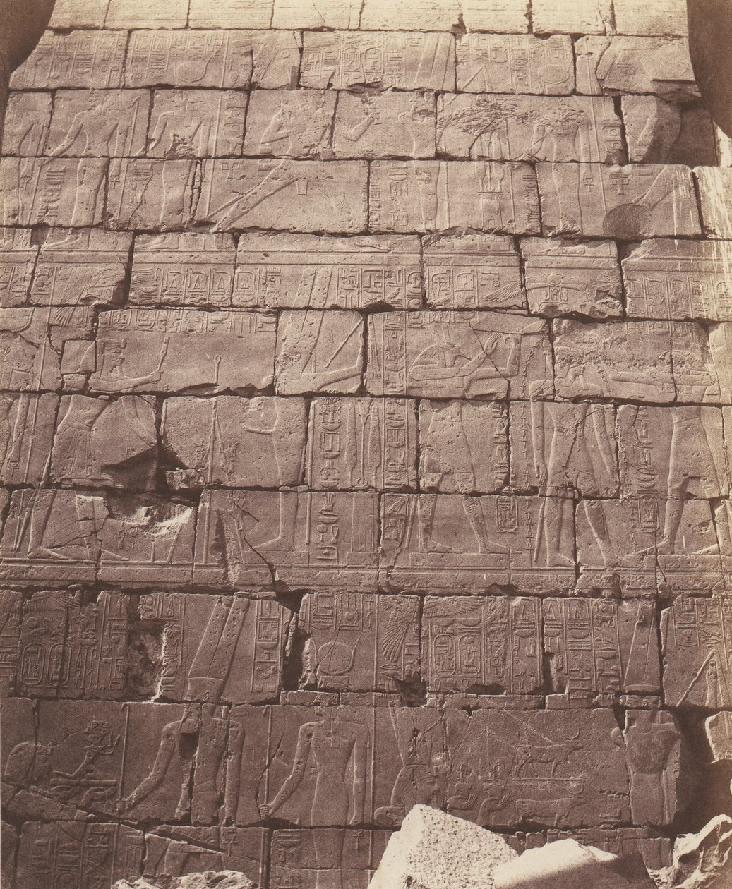 الكرنك طيبة ، القصر - قاعة العواميد - الديكور الداخلي ... ، 1851-52 ، طبعت 1853-54. بواسطة فيليكس تينارد