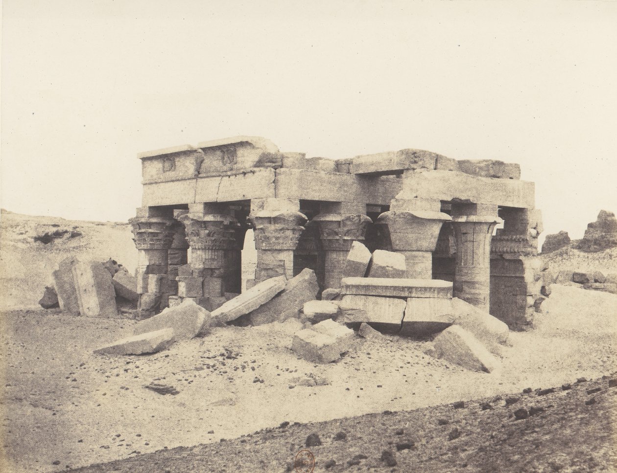 كوم أمبو أومبوس ، منظر عام للأطلال ، 1851-52 ، طبعت 1853-54. بواسطة فيليكس تينارد