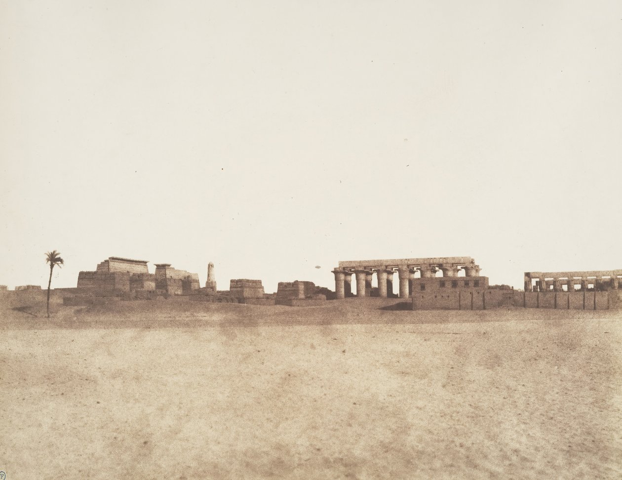 لوكسور طيبة ، منظر عام للآثار ، 1851-52. بواسطة فيليكس تينارد