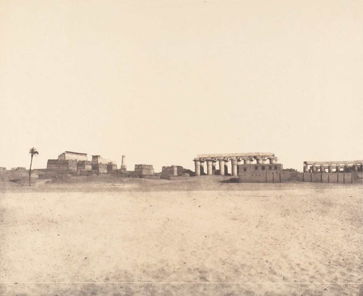 لوكسور طيبة ، منظر عام للآثار ، 1851-52. بواسطة فيليكس تينارد