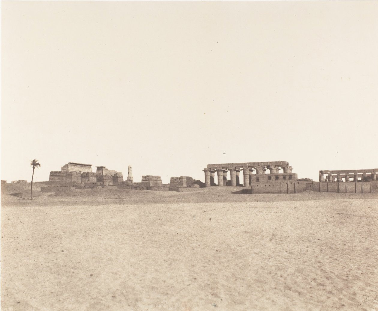 لوكسور طيبة ، منظر عام للأطلال ، 1851-52 ، طبعت 1853-54. بواسطة فيليكس تينارد