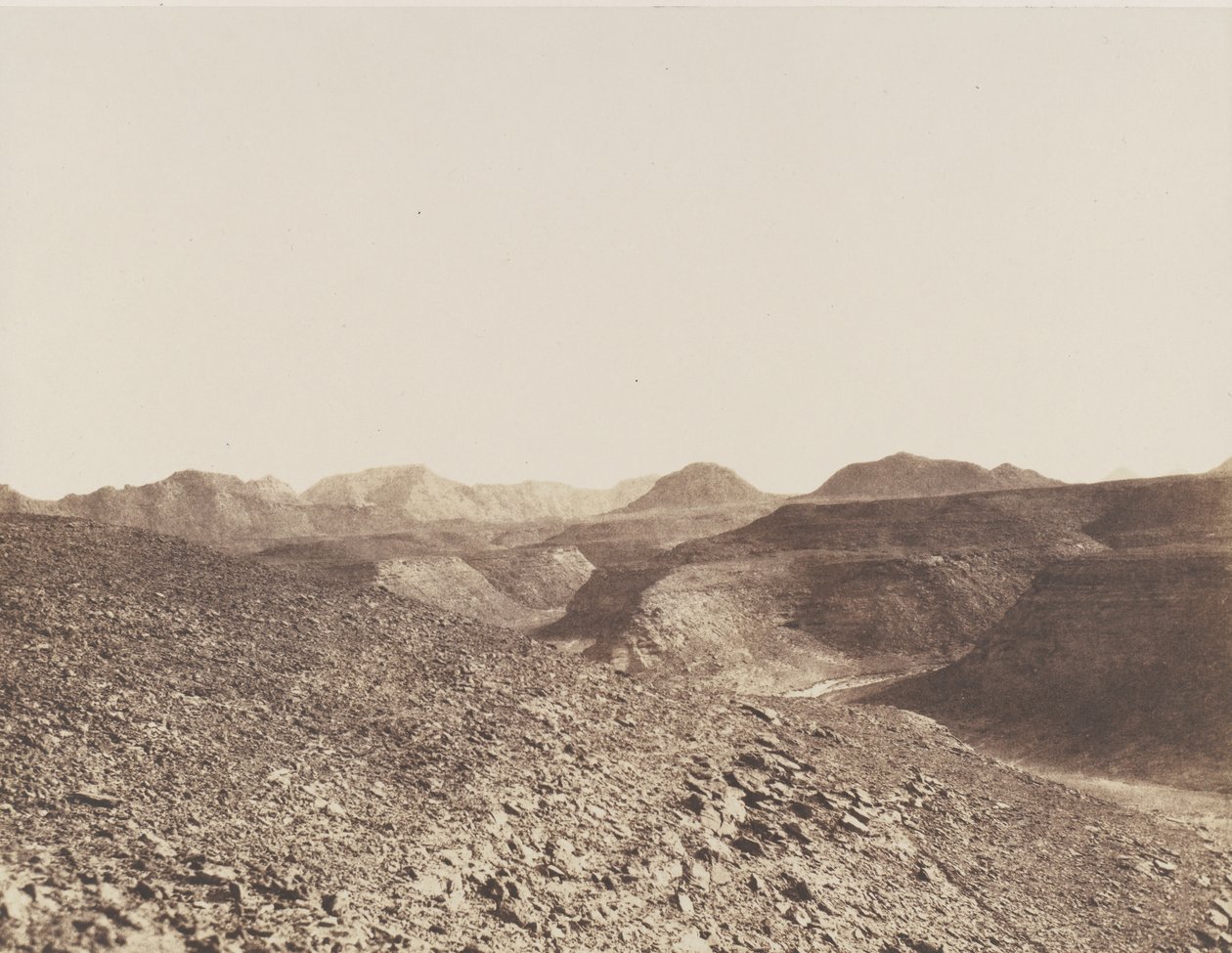 النوبة ، محيط إبريم ، سلسلة عربية - منظر لوادي ، 1851-52. بواسطة فيليكس تينارد