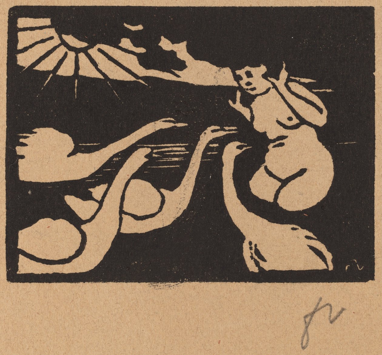 مستحم مع Swans Bather with Swans ، 1893. بواسطة فيليكس فالوتون