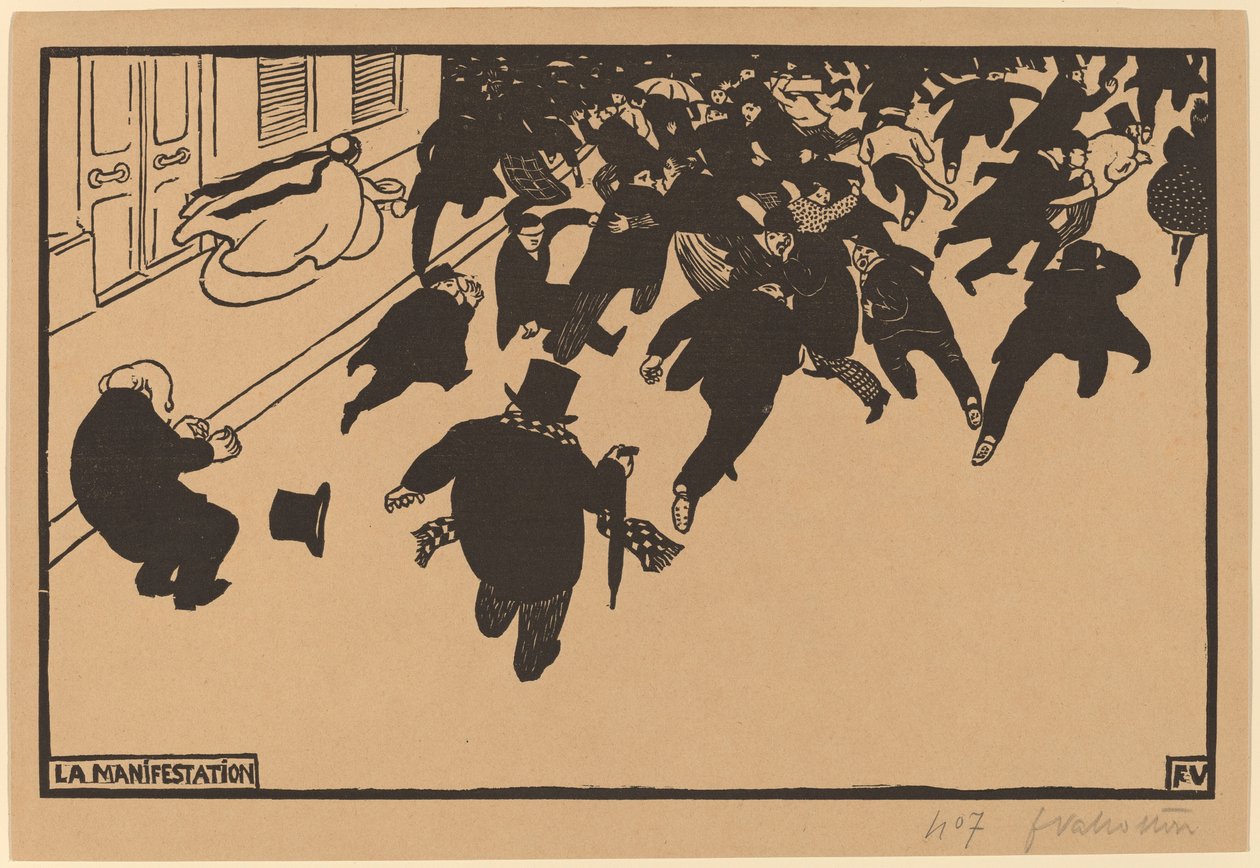 La Manifestation The Demonstration ، 1893. بواسطة فيليكس فالوتون