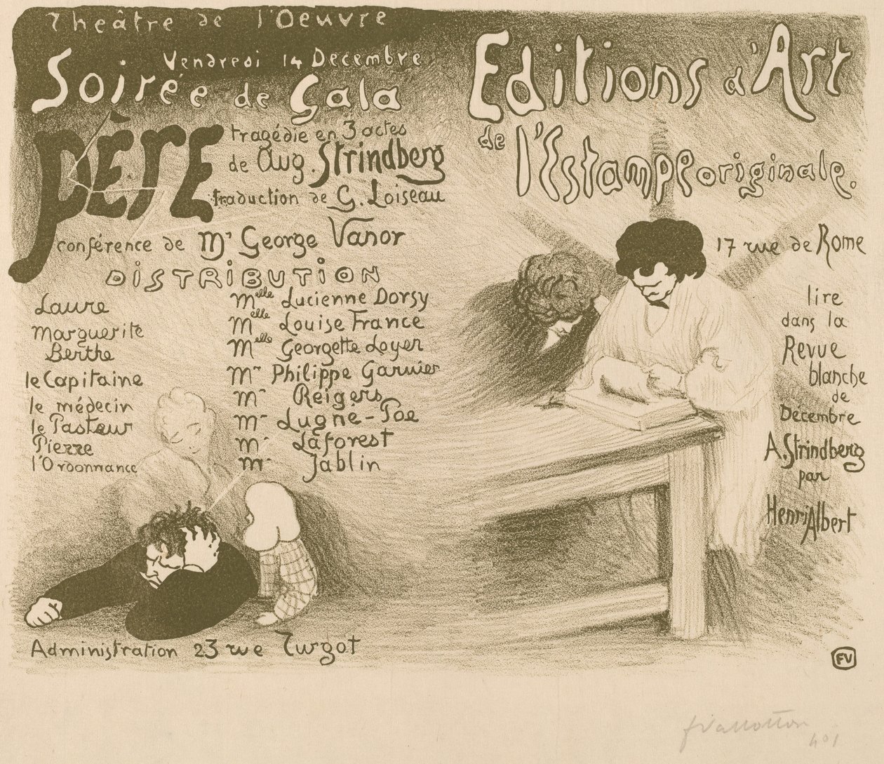 الأب: مأساة في 3 أعمال بحلول. ستريندبرج ، 1894. بواسطة فيليكس فالوتون