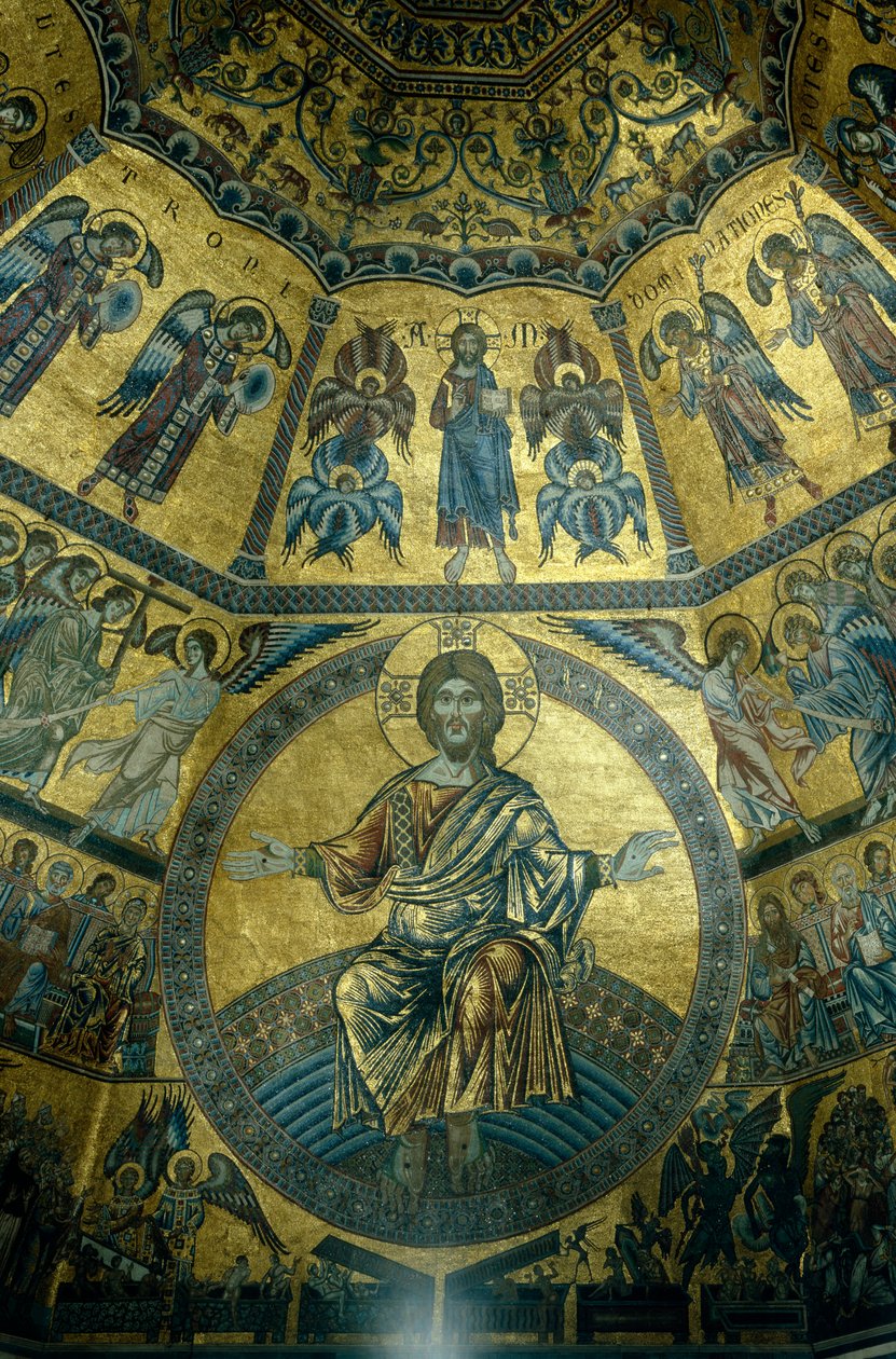 فسيفساء على السقف المقبب من St Johns Baptistry ، فلورنسا (فسيفساء) بواسطة مدرسة فلورنسا