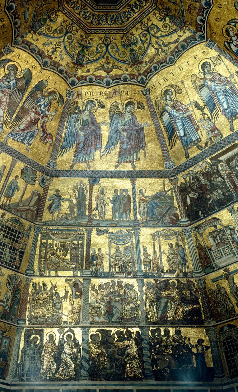 فسيفساء على السقف المقبب من St Johns Baptistry ، فلورنسا (فسيفساء) بواسطة مدرسة فلورنسا