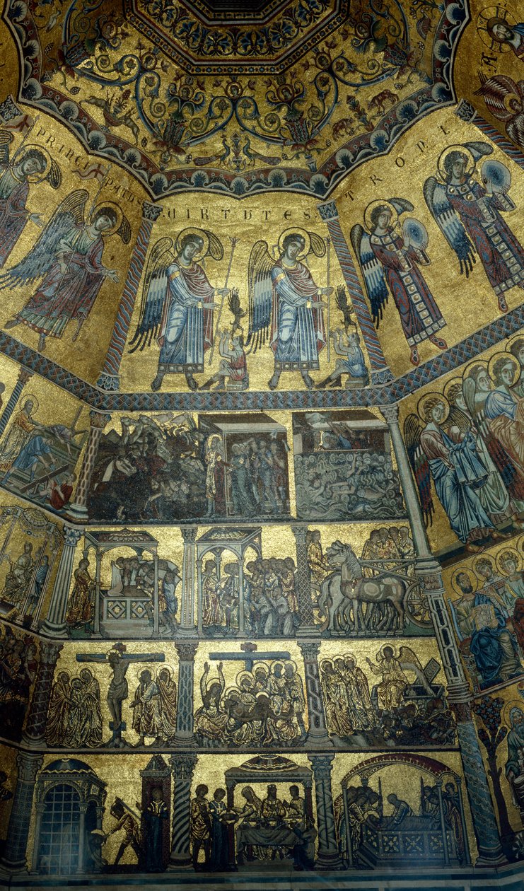 فسيفساء على السقف المقبب من St Johns Baptistry ، فلورنسا (فسيفساء) بواسطة مدرسة فلورنسا