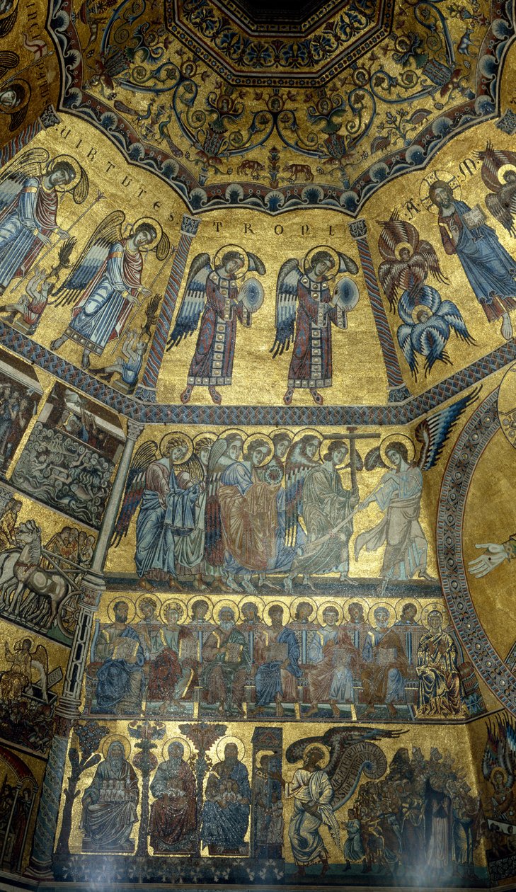 فسيفساء على السقف المقبب من St Johns Baptistry ، فلورنسا (فسيفساء) بواسطة مدرسة فلورنسا