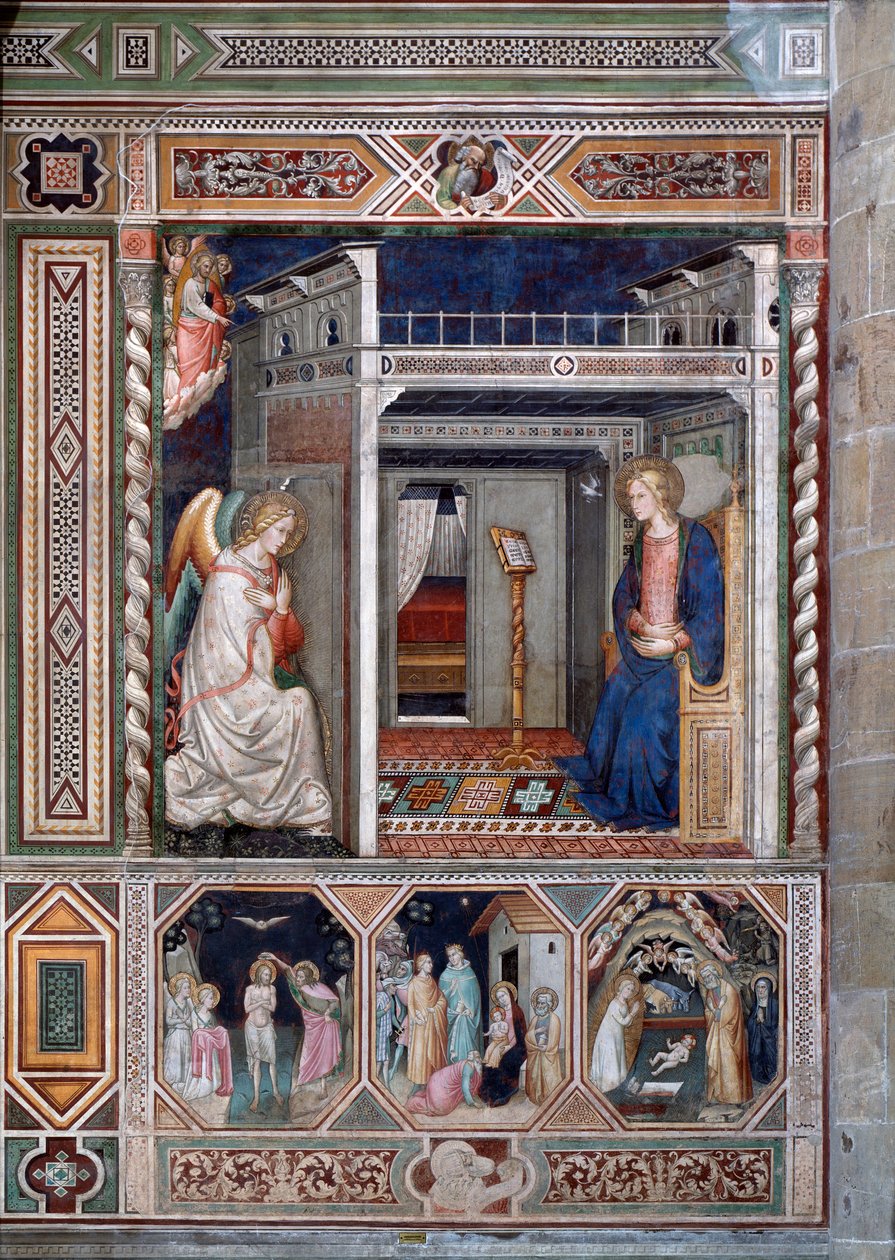 The Annunciation - Fresco بواسطة مدرسة فلورنسا
