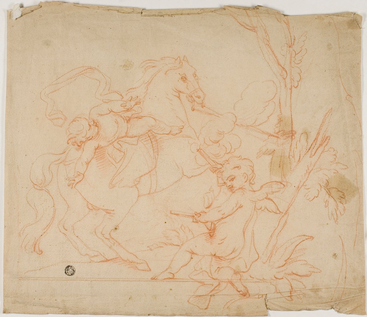 Putto إطلاق النار على Putto على ظهور الخيل بواسطة أتباع تشارلز لو برون