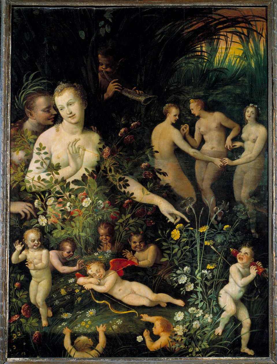 Allegorie ، تسمى Allegorie de l'eau أو Allegorie de l'Amour لوحة لمدرسة فونتينبلو في القرن السادس عشر. الشمس 1،3x0،96 م بواسطة مدرسة فونتينبلو